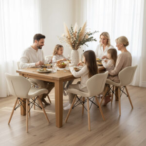 Alternative view of Krzesło tapicerowane MURET VELVET aksamitny beżowy