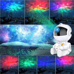 Alternative view of Lampa nocna projektor UNIVERSE astronauta biały