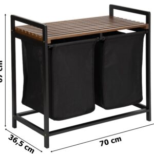 Alternative view of Kosz na pranie bambusowy HANOI BLACK CZARNY