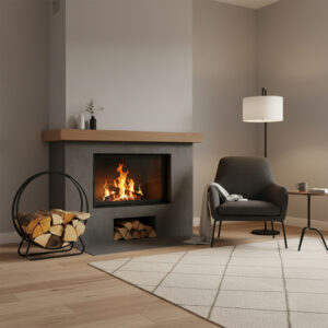 Alternative view of Stojak na drewno HOBRO metalowy czarny koło