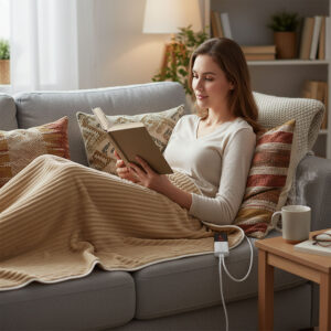 Alternative view of Koc elektryczny HAMAR beżowy 160X130 cm