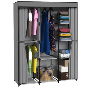 Alternative view of Garderoba z 8 półkami CELINA antracyt z kurtyną