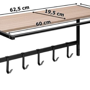 Alternative view of Wieszak ścienny z półką  jasny buk AZUL czarny