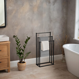 Alternative view of Stojak wieszak na ręczniki 3 ramiona TORMES czarny