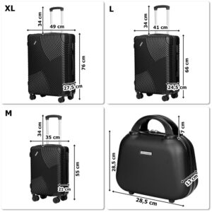 Alternative view of Zestaw walizek podróżnych AZORES CZARNY 4w1