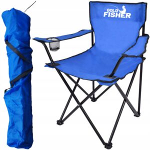 Alternative view of Składane krzesełko turystyczne HUGO niebieskie