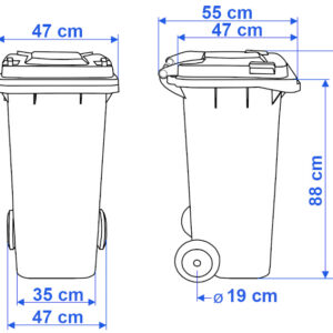 Alternative view of Pojemnik na odpady 120L kosz śmietnik brązowy
