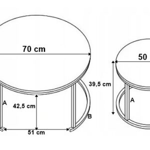 Alternative view of Zestaw dwóch stolików Biały Galen Biały Marmur
