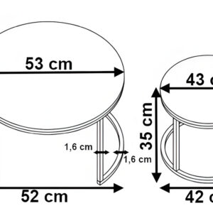 Alternative view of Zestaw dwóch stolików Biały Galen Small Biały Marmur