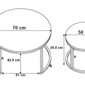 Alternative view of Zestaw dwóch stolików loft Galen Czarny Marmur