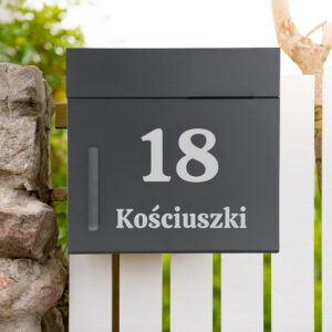Alternative view of Skrzynka pocztowa na listy Jerez antracyt z napisami