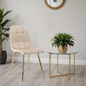 Alternative view of Krzesło DENVER Velvet Gold Beżowe