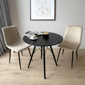 Alternative view of Stolik okrągły PARIS BLACK DTW 80 cm marmur czarny