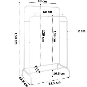 Alternative view of Wieszak stojący podwójny BAGRUS biały