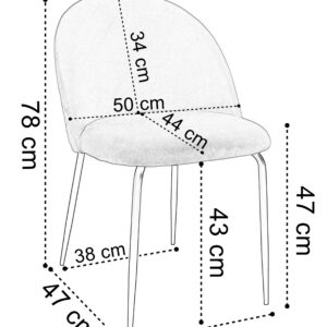 Alternative view of Krzesło welurowe Fargo Gold Velvet szare
