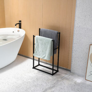 Alternative view of Stojak wieszak na ręczniki 2 ramiona TORMES czarny