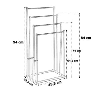Alternative view of Stojak wieszak na ręczniki 4 ramiona TORMES czarny