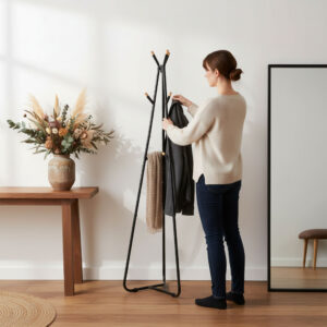 Alternative view of Wieszak stojący podłogowy stojak na kurtki ELIAN czarny