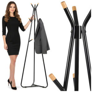 Wieszak stojący podłogowy stojak na kurtki ELIAN czarny
