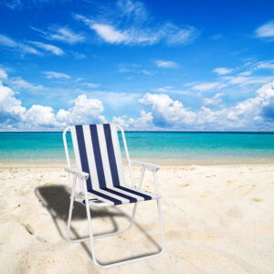 Alternative view of Krzesło turystyczne składane Alan granatowe paski