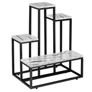 Alternative view of Kwietnik stojący ANTIRES biały marmur metalowy