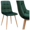 Krzesło welurowe MONTANA VELVET ciemnozielone