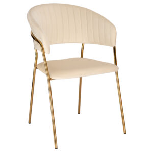 Alternative view of Krzesło welurowe beżowe COLIN GOLD