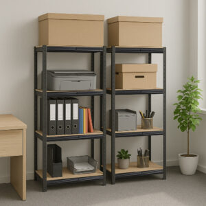 Alternative view of Regał magazynowy 4 poziomy 174x80x40 150 kg czarny