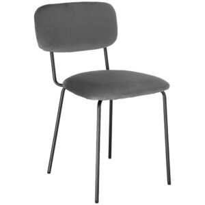 Alternative view of Krzesło welurowe LOUIS black grafitowe velvet