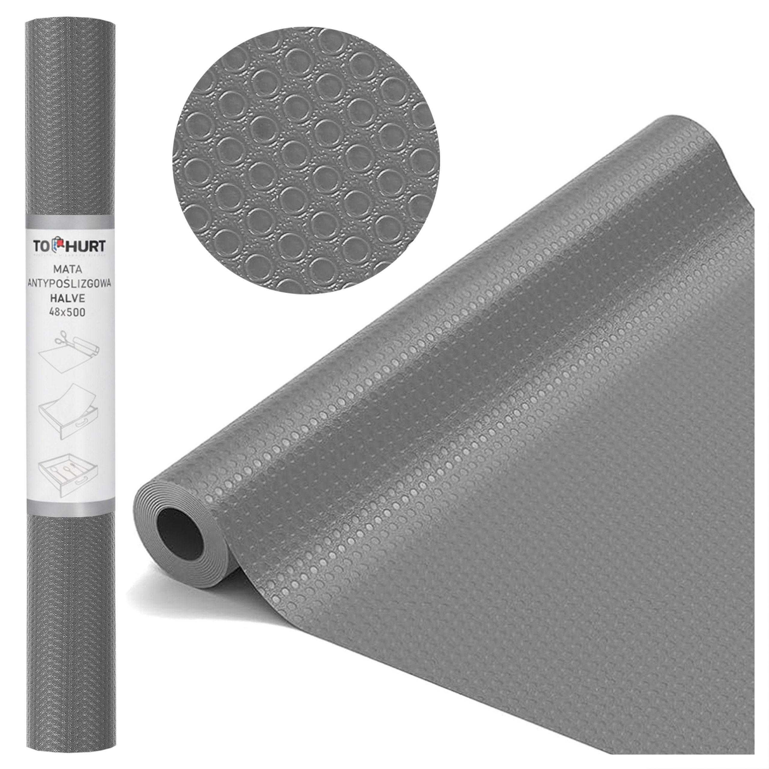 Mata antypoślizgowa do szuflad HALVE 48 x 500 szara