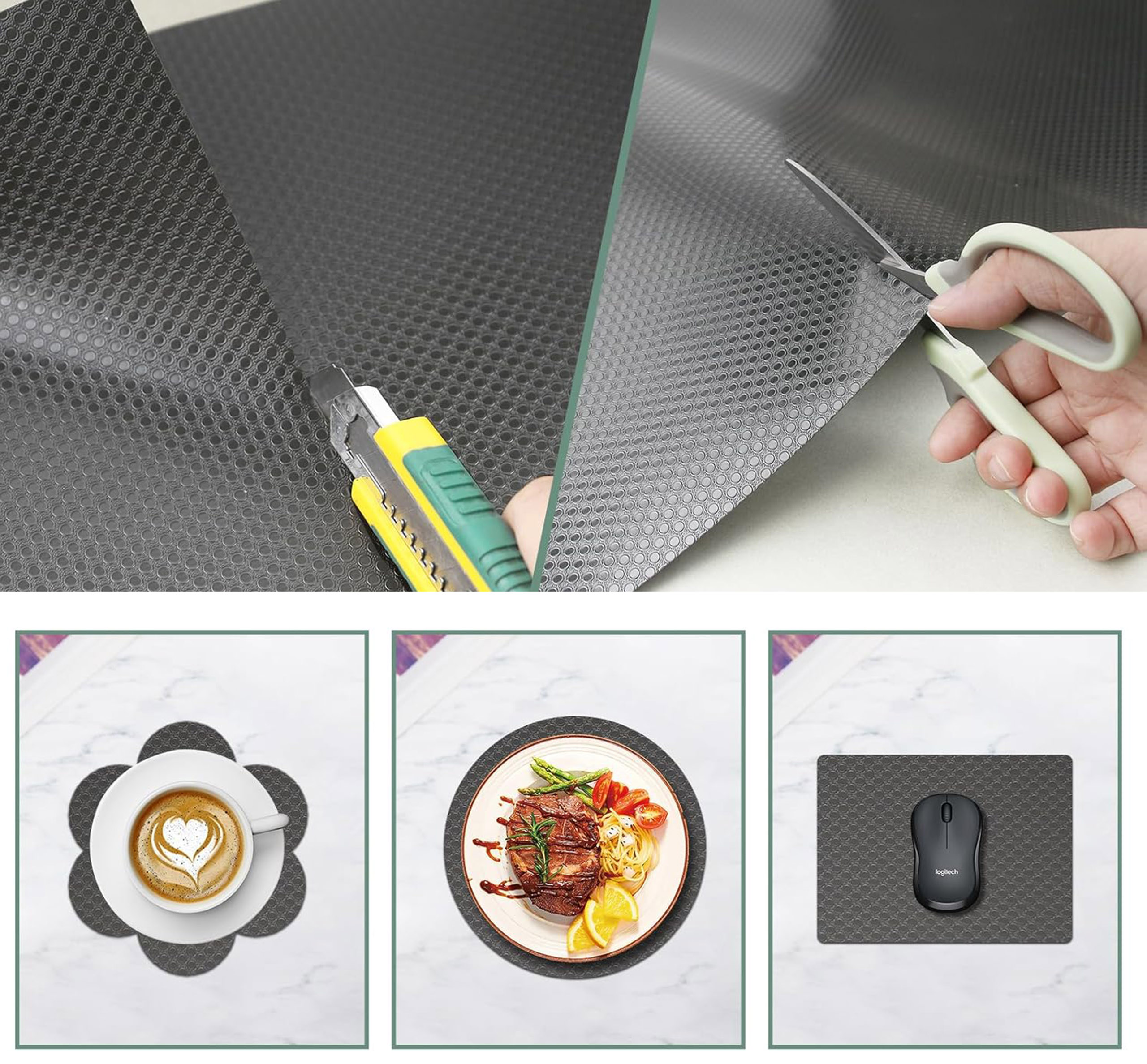 Mata antypoślizgowa do szuflad BARGO 48 x 300 cm szara - obrazek 4