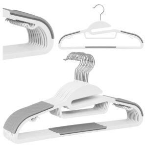 Wieszak Flexi komplet 10 sztuk biało-szary