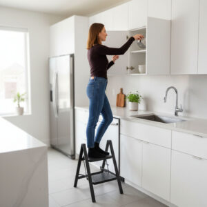 Alternative view of Drabinka 2-stopniowa metalowa EASYSTEP składana