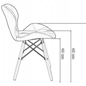 Alternative view of Krzesło nowoczesne tapicerowane MURET czarny