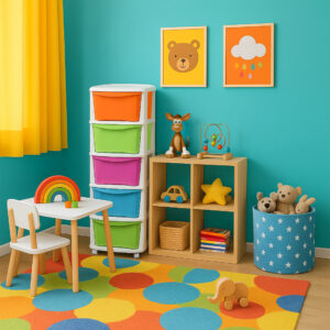 Alternative view of Pojemnik na zabawki 5 szuflad na kółkach