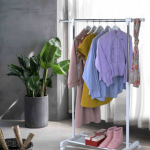 Alternative view of Wieszak stojący na kółkach Otto biały - pojedynczy