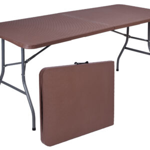 Stół cateringowy RATTAN składany w walizkę 180 cm brązowy