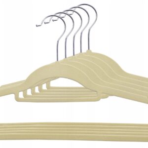 Wieszak welurowy Maxi komplet 5 szt - beżowy