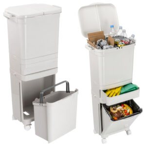 Kosz na śmieci do segregacji NARDAN szary 42 litry