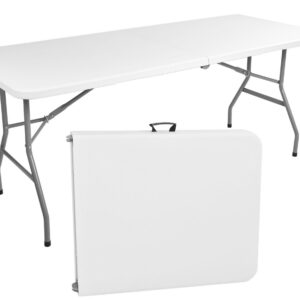 Stół cateringowy FETA WHITE składany w walizkę 180 cm biały