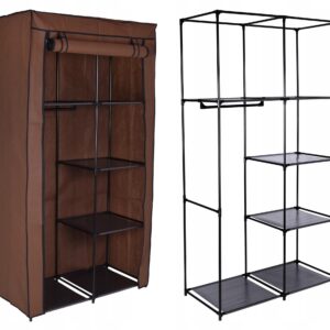 Szafka tekstylna z 6 półkami Mira - ciemny brąz