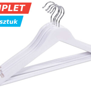 Wieszak drewniany RONDO komplet 5 szt biały