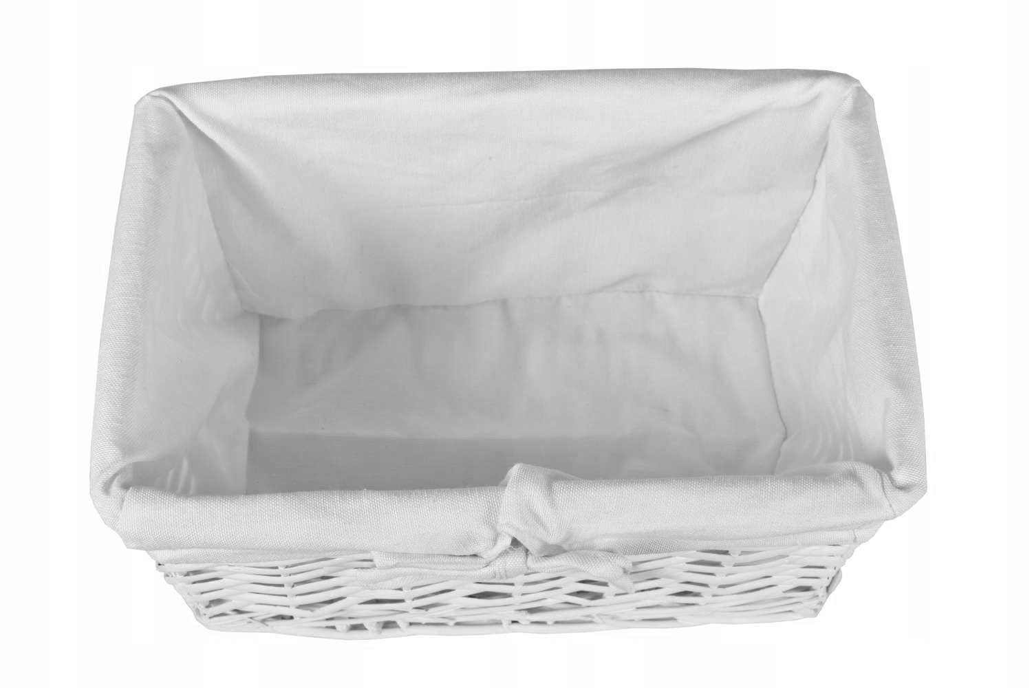 Koszyk wiklinowy 30x20x15 - biały - obrazek 4