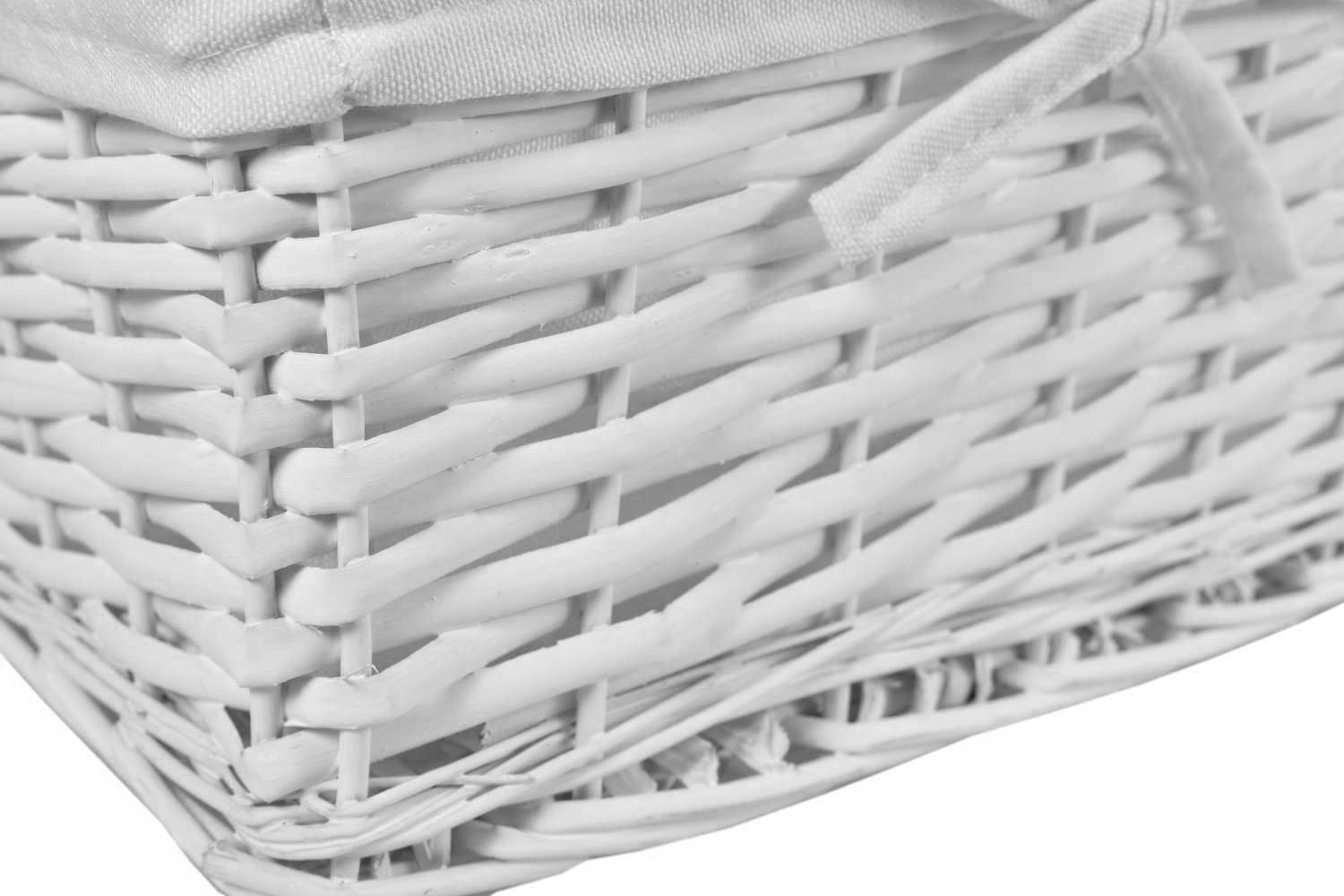 Koszyk wiklinowy 30x20x15 - biały - obrazek 5