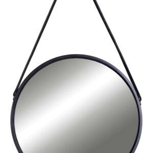 Lustro okrągłe kapitańskie na pasku Mirage 60 cm czarne