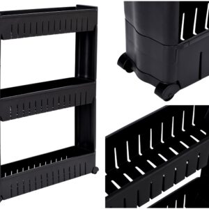 Półka kuchenna łazienkowa czarna 3 poziomy Leira