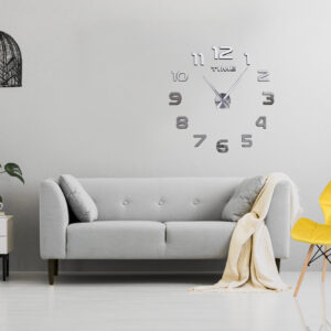 Alternative view of Zegar ścienny DIY NEPRI 65 - 130 cm - srebrny 3D