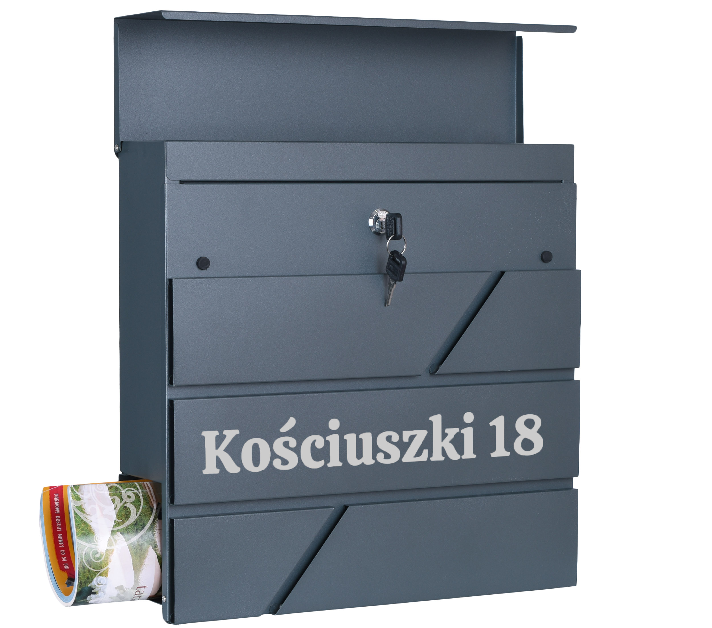 Skrzynka pocztowa na listy Tove antracyt z napisami - obrazek 6