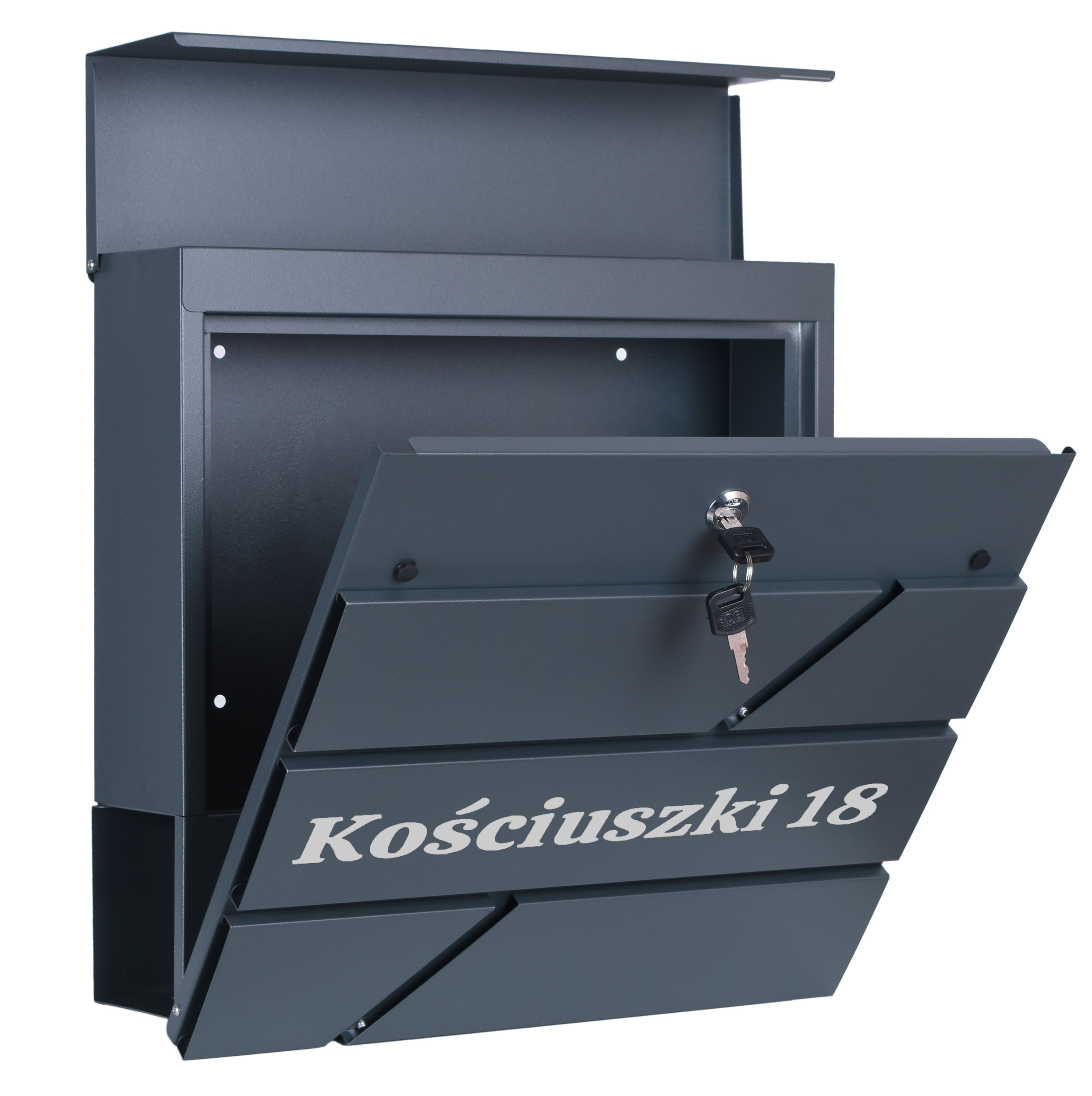 Skrzynka pocztowa na listy Tove antracyt z napisami - obrazek 8