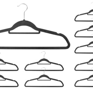 Wieszak welurowy Maxi komplet 100 szt grafitowy